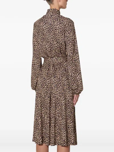 Apc Animal-print Midi Dress In Multi