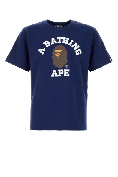 Bape Blue Cotton T-shirt In Blue