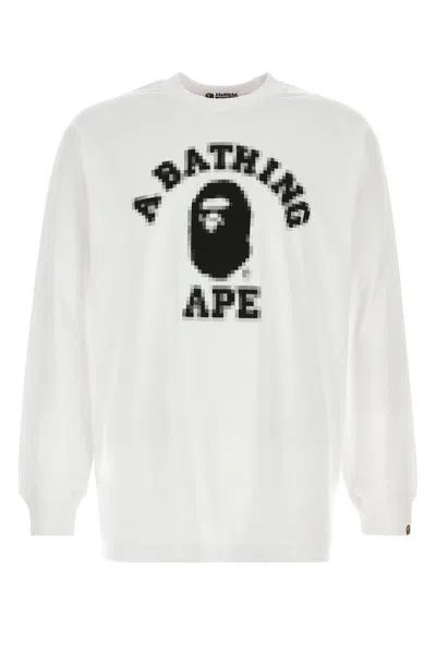 Bape White Cotton T-shirt In White
