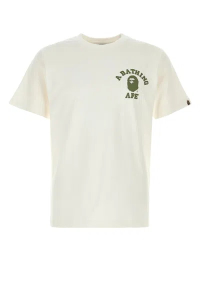 Bape White Cotton T-shirt In White