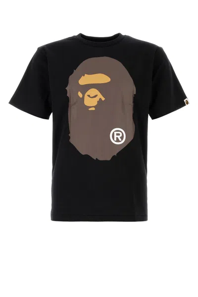 Bape Black Cotton T-shirt In Black