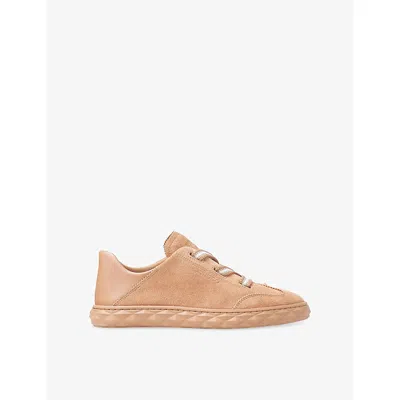 Jimmy Choo Diamond Light Flex Suede Sneakers In Brown