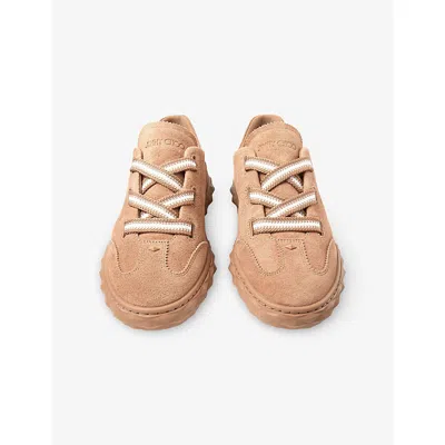 Jimmy Choo Diamond Light Flex Suede Sneakers In Brown