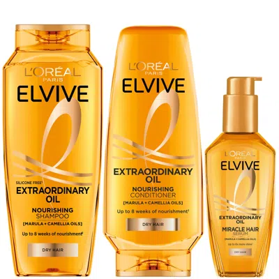 L'oréal Paris Elvive Extraordinary Oil Full Routine For Dry Hair