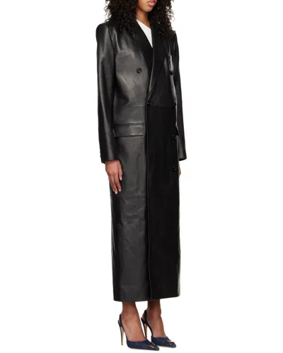 Magda Butrym Double-breasted Long Coat In Black