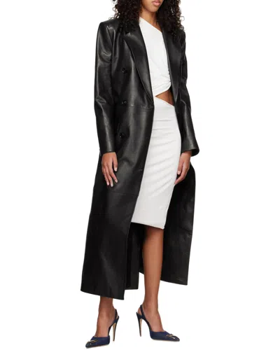 Magda Butrym Double-breasted Long Coat In Black