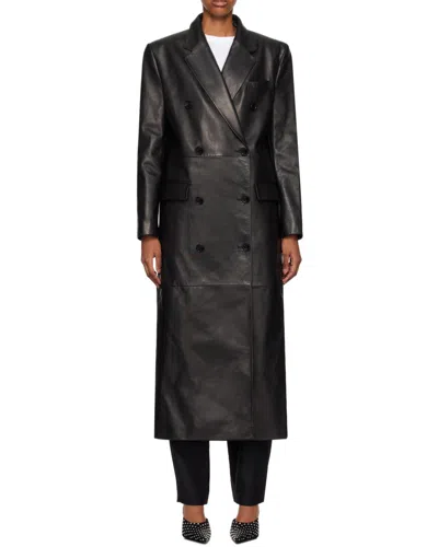 Magda Butrym Double-breasted Long Coat In Black