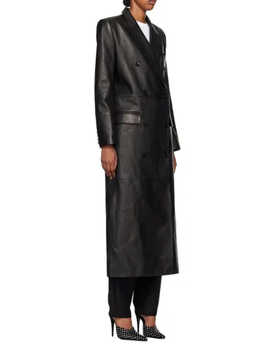 Magda Butrym Double-breasted Long Coat In Black