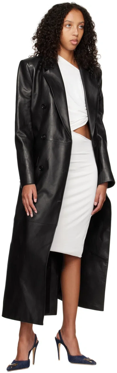 Magda Butrym Double-breasted Long Coat In Black