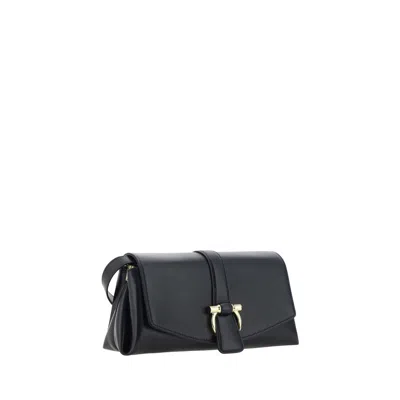 Ferragamo Leather Flap Shoulder Bag In Orange