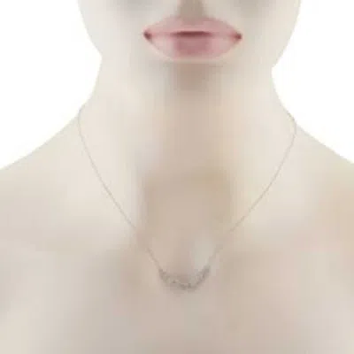 Lb Exclusive 14k White Gold 0.50ct Diamond V Pendant Necklace Pn16158 W In Metallic