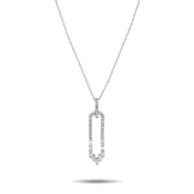 Lb Exclusive 14k White Gold 0.25ct Diamond Necklace Pn16750 In Metallic