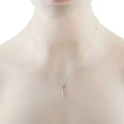 Lb Exclusive 14k White Gold 0.25ct Diamond Necklace Pn16750 In Metallic
