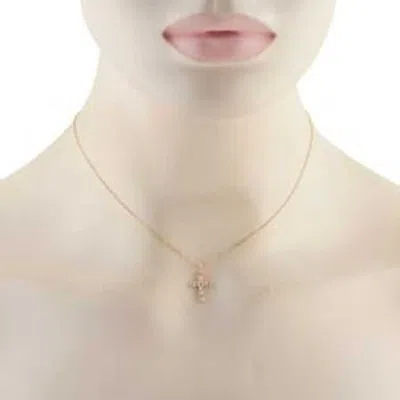 Lb Exclusive 14k Yellow Gold 0.45ct Diamond Cross Necklace Cr1419 Y In Gold