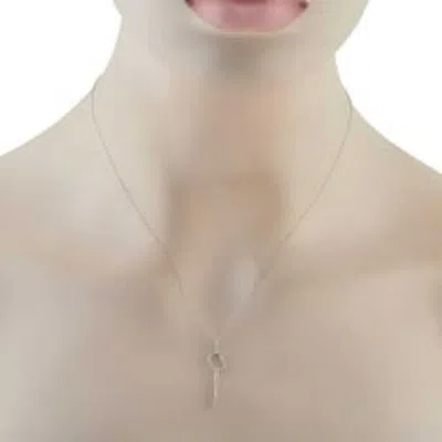 Lb Exclusive 14k White Gold 0.25ct Diamond Minimalist Geometric Necklace  Pn16229 W In Metallic
