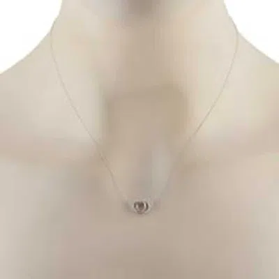 Lb Exclusive 14k White Gold 0.15ct Diamond Pave Handcuff Pendant Necklace Pn15501 W In Metallic