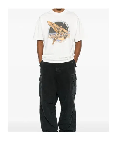Represent White Crew Neck T-shirt With Graphic Print On Front And Back In Cotton Man In White