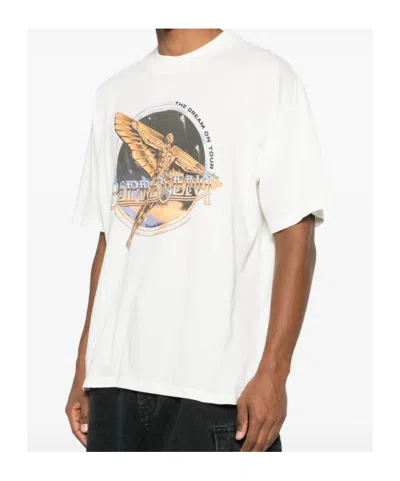 Represent White Crew Neck T-shirt With Graphic Print On Front And Back In Cotton Man In White