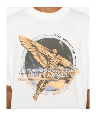 Represent White Crew Neck T-shirt With Graphic Print On Front And Back In Cotton Man In White