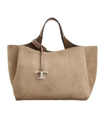 Tod's Mini Suede Shoulder Bag In Brown
