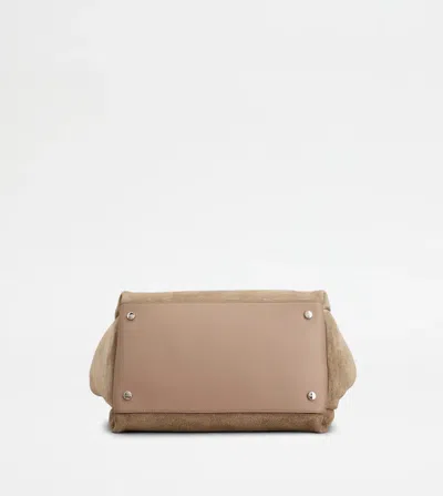 Tod's Mini Suede Shoulder Bag In Brown