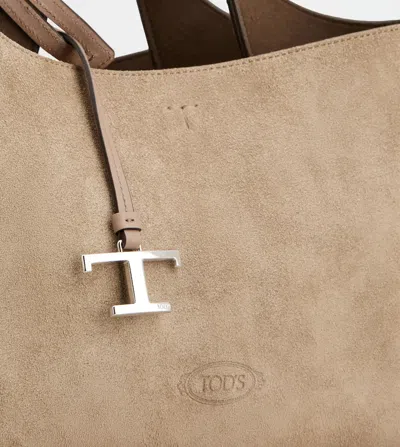 Tod's Mini Suede Shoulder Bag In Brown