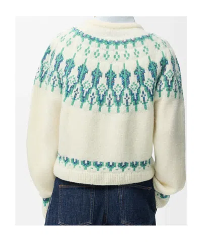 Loewe Stretch Wool Blend Cropped Sweater Graphic In White