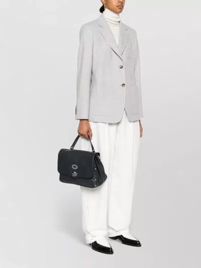 Zanellato Small Leather Crossbody Bag Featuring Studs In Black