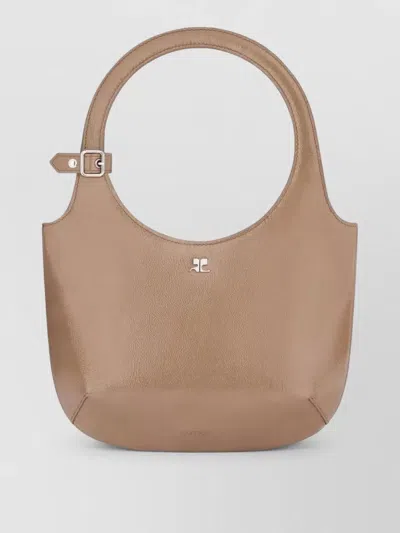Courrèges Courreges Women Holy Leather Shoulder Bag In Neutral