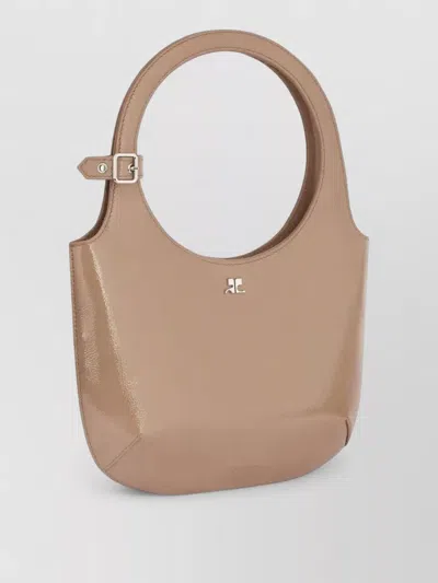 Courrèges Courreges Women Holy Leather Shoulder Bag In Neutral