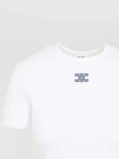 Celine Short Sleeve Crew Neck T-shirt Design In White