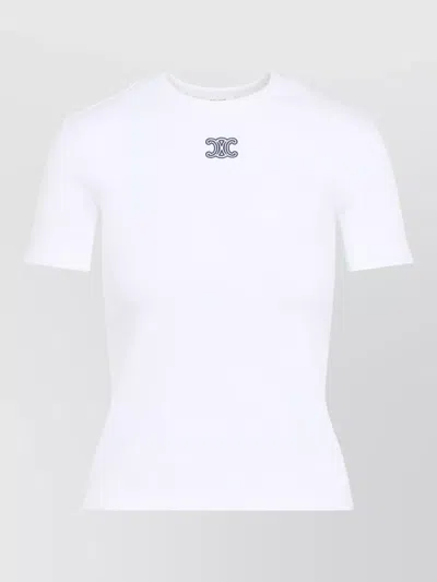 Celine Short Sleeve Crew Neck T-shirt Design In White