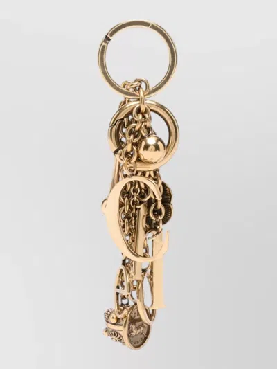 Chloé Symbols Keychain With Silk And Nylon In Gold