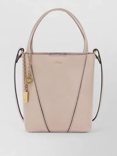 Chloé Compact Travel Bag Shoulder Strap In Neutral