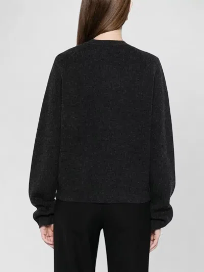 Totême Womens Navy Hammered Round-neck Stretch-wool Blend Cardigan Xs In Black