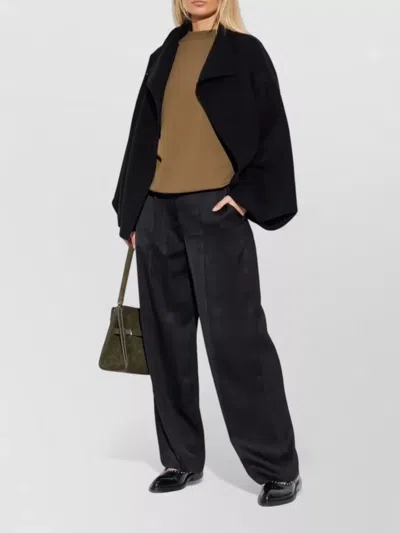 Darkpark Oversized Cashmere Wool Jacket With Asymmetric Front In Black