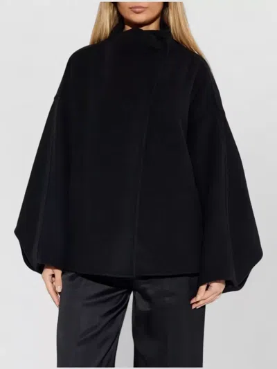 Darkpark Oversized Cashmere Wool Jacket With Asymmetric Front In Black