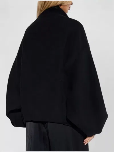 Darkpark Oversized Cashmere Wool Jacket With Asymmetric Front In Black