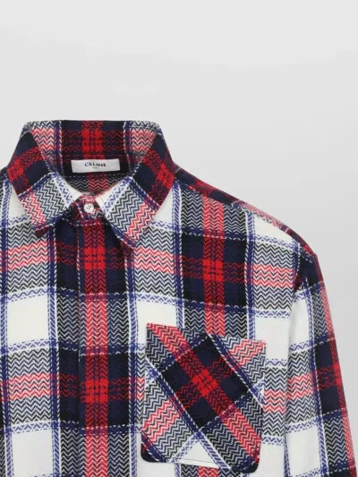 Celine Casual Plaid Shirt Button-down Collar In Pattern