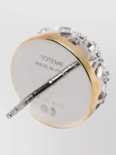 Totême Round Stud Earrings Two-piece Set In Silver