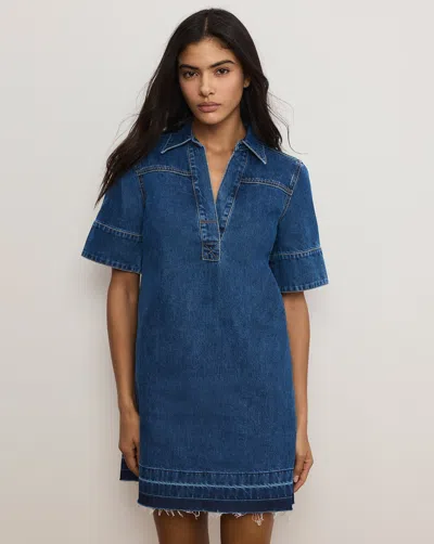 Veronica Beard Felice Denim Mini Dress In Blue