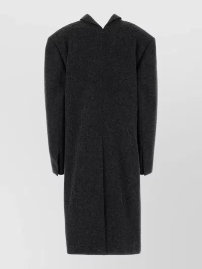 Prada Shetland Wool Coat With Jewel Buttons In Gray