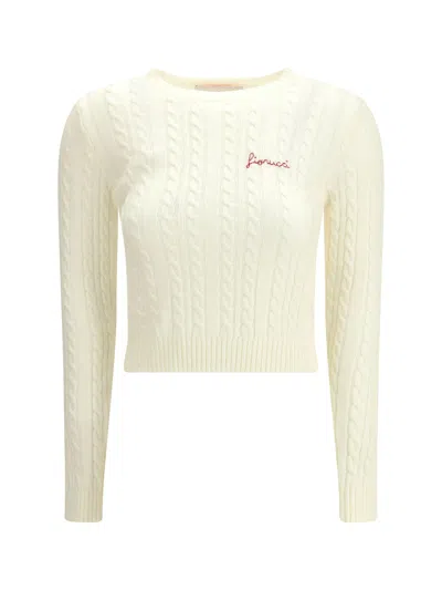 Fiorucci Cream Merino Wool Sweatshirt In White