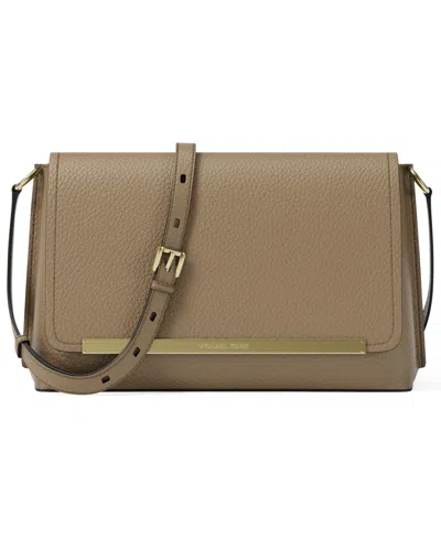Michael Kors Evelyn Medium Flap Crossbody Bag In Brown
