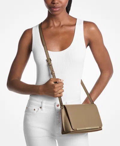 Michael Kors Evelyn Medium Flap Crossbody Bag In Brown
