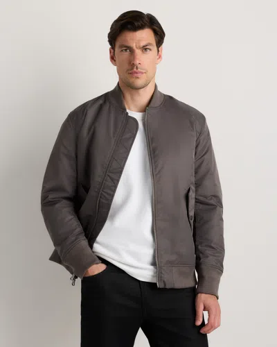 Quince Men's Flight Nylon Bomber Jacket In Gray