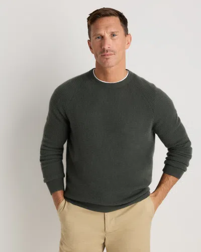 Quince Men's Mongolian Cashmere Waffle Sweatshirt In Green