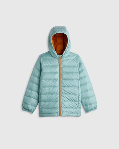 Quince Lightweight Down Hooded Puffer Jacket In Blue