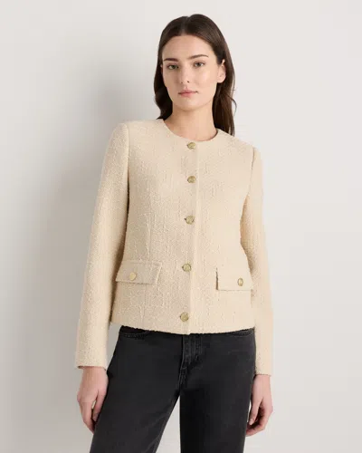 Quince Women's Tweed Collarless Jacket In Brown