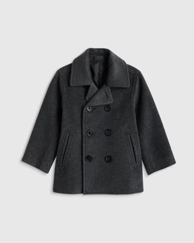 Quince Boys Wool Cashmere Peacoat In Gray
